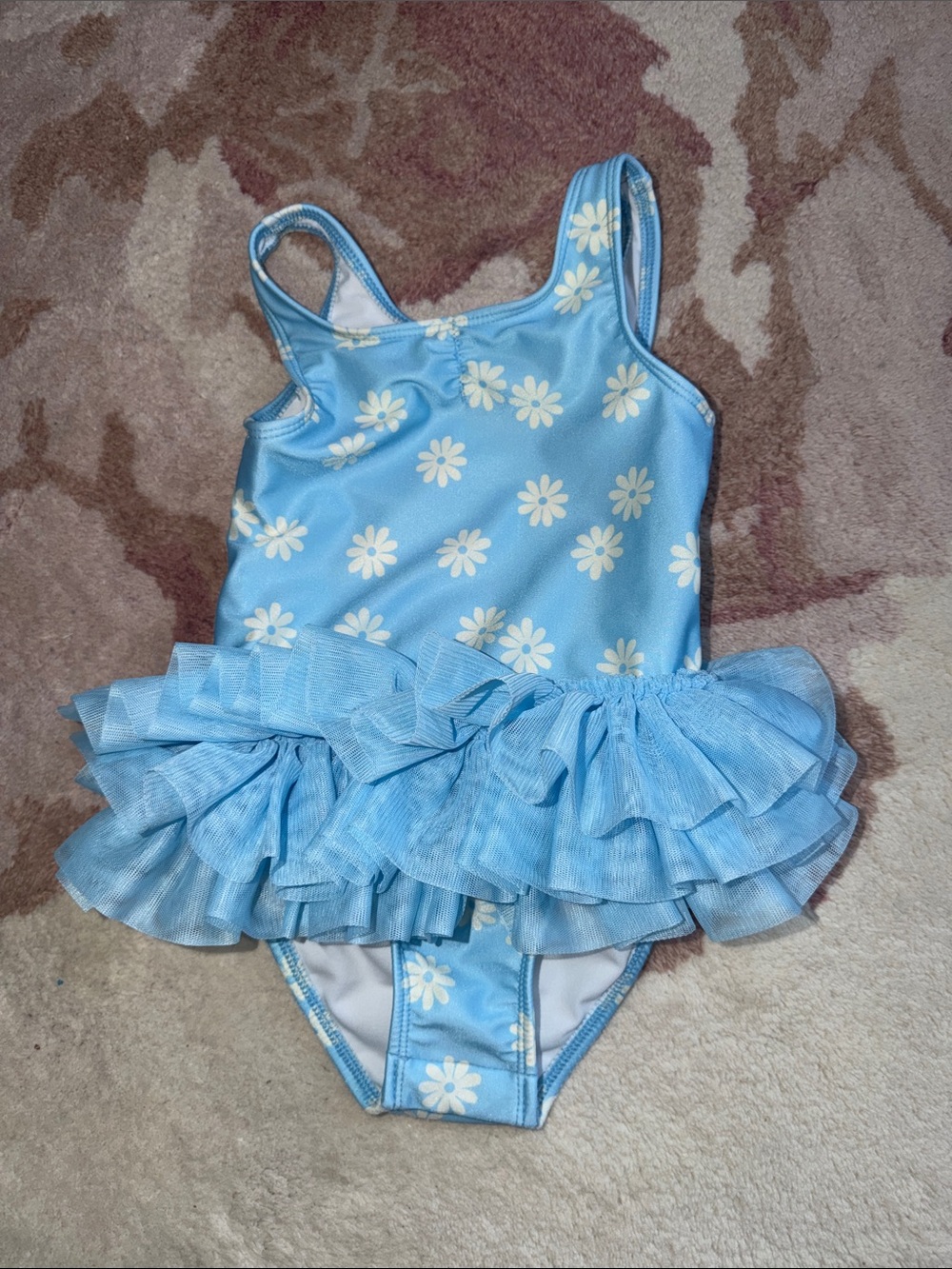 Cat & Jack Light Blue Daisy Tutu One-Piece Swimsuit